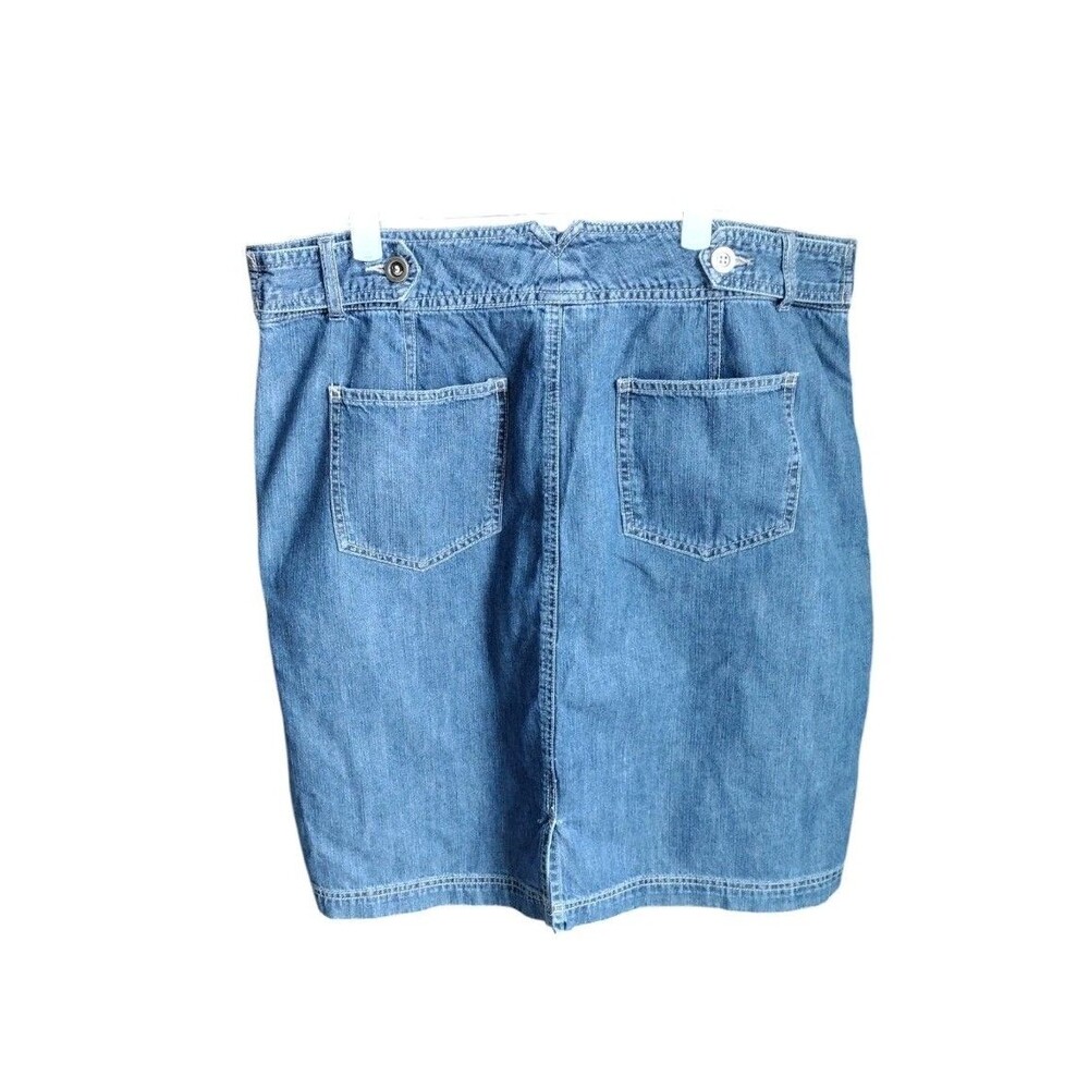 French Cuff Denim Skirt Womens Size 12 Midi Y2K 90s Western Boho - Picture 2 of 6